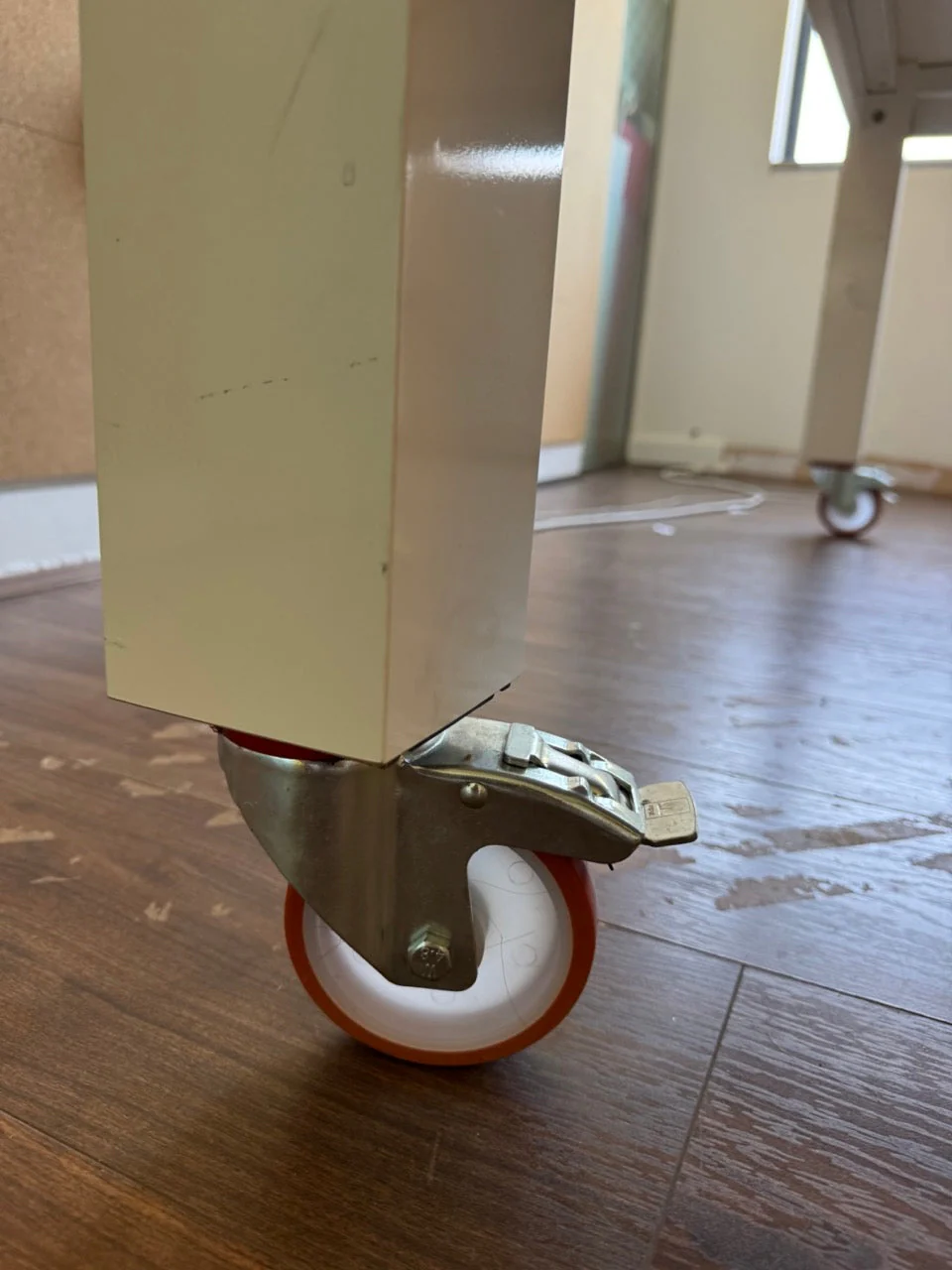 Red blue and natural plywood cube storage units on casters - 3 available - Image 3